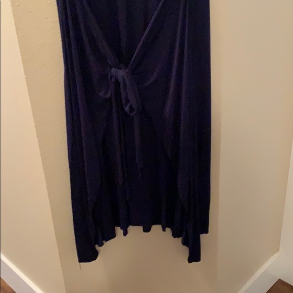 Mid length beautiful soft with wrap tie blue dress - Picture 2 of 5